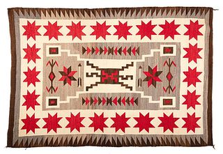 J.B. Moore Crystal Storm Pattern Navajo Rug, 7’2” x 5’