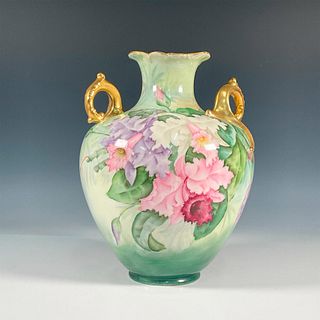 American Belleek Porcelain Orchid Vase Double Handle
