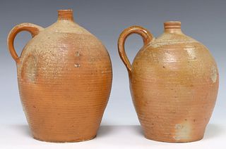 (2) FRENCH PROVINCIAL STONEWARE JUGS