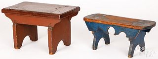 Two painted footstools, 19th c.