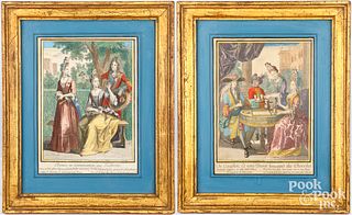 Two French colored engravings