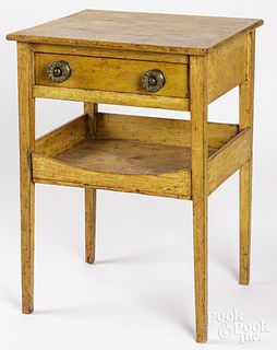Yellow painted pine wash stand