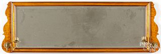 Queen Anne style tiger maple overmantel mirror