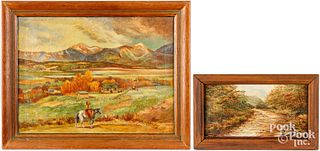 American oil on canvas Western landscape