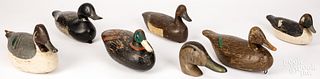 Six carved and painted duck decoys, 20th c.