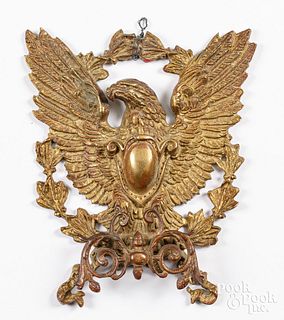 Cast brass eagle plaque, ca. 1900