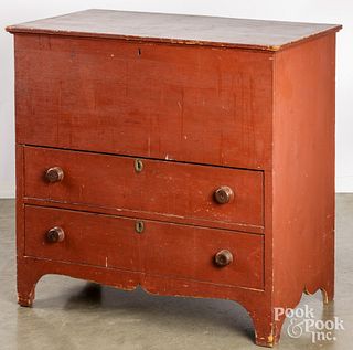 Painted pine mule chest, early 19th c.
