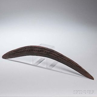 Australian Aborigine Carved Wood Boomerang