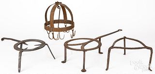 Group of wrought iron hearth equipment