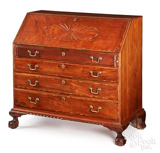 New York Chippendale mahogany fall front desk