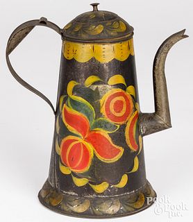 Pennsylvania toleware coffeepot, 19th c.