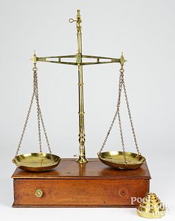 W. & T. Avery brass balance scale, mid 19th c.