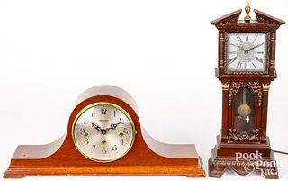 Herschede mantel clock & a Haddon mini tall clock