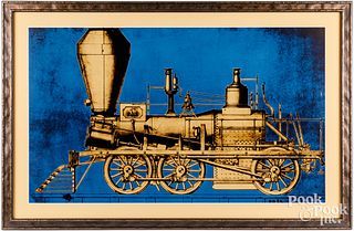 Print of a locomotive, frame - 27" x 41 1/2".
