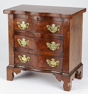 Miniature Chippendale walnut chest of drawers