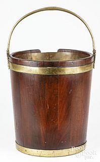 George III brass bound mahogany plate bucket