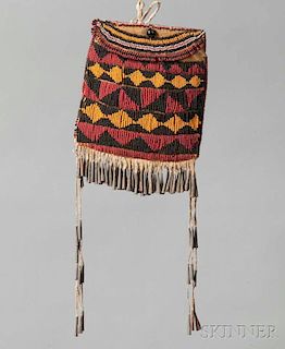 Apache Beaded Hide Pouch