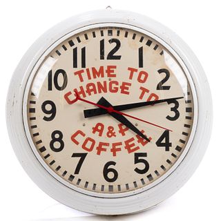A & P COFFEE ELECTRIC ADVERTISING CLOCK