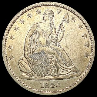 1840 Sm Ltrs Seated Liberty Half Dollar CLOSELY UN