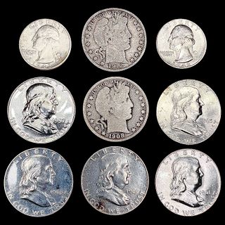 [9] Varied Silver Coinage [1908-S, 1912-D, 1942, 1