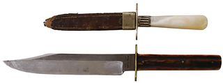 (2) JAMES RODGERS BOWIE KNIFE, ALLEN BOOT KNIFE