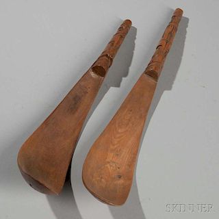 Two Northwest Coast Carved Wood Spoons