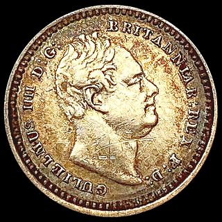 1834 G. Britain Silver 1-1/2 Pence CLOSELY UNCIRCU