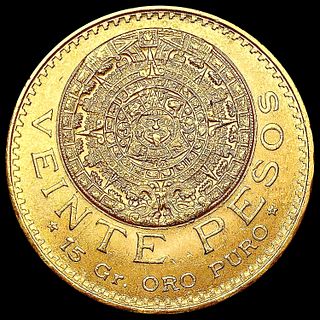1959 Mexico .4823oz Gold 20 Pesos CHOICE BU