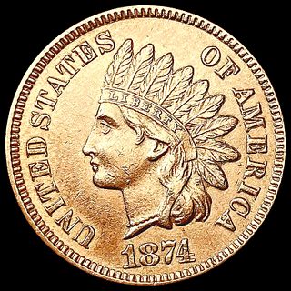 1874 Indian Head Cent CHOICE AU