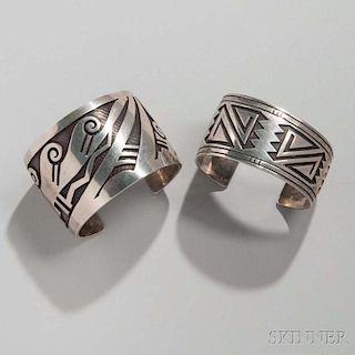 Two Hopi Silver Bracelets