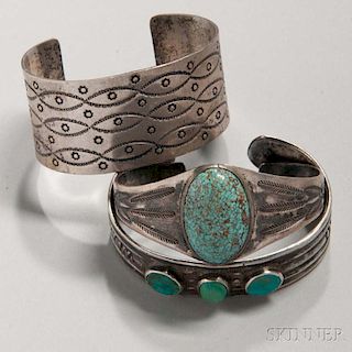 Three Navajo Silver Bracelets