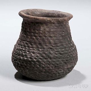 Mimbres Corrugated Pottery Bowl