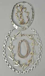 Five sterling silver Western necklaces. 12.6 t oz.