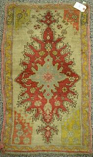 Oriental throw rug, 1'8" x 2'8".