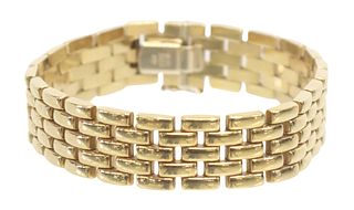 ESTATE ITALIAN 18KT YELLOW GOLD PANTHER CHAIN BRACELET