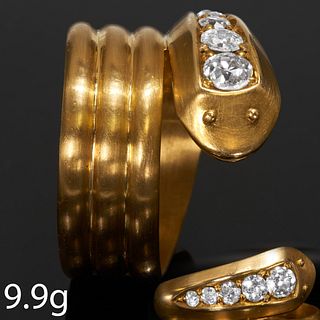 DIAMOND COILED SNAKE RING