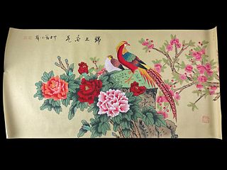Silk Painting II, Flowers and Birds