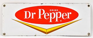 "DRINK DR. PEPPER" PORCELAIN SODA DEALER SIGN