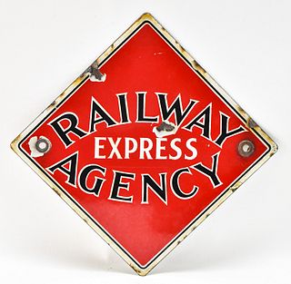  ORIGINAL RAILWAY EXPRESS AGENCY PORCELAIN SIGN