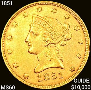 1851 $10 Gold Eagle UNCIRCULATED