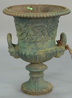 Victorian iron urn with two handles. ht. 28 1/2in., dia. 23in. Provenance: Collection of Anne Jones Willis and the late John 