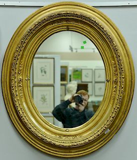 Large walnut Victorian gilt framed mirror, 40" x 34 1/2".