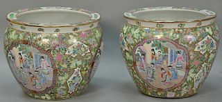 Pair of famille rose porcelain fish bowls, 20th century. ht. 18in., dia. 20in. Provenance: Collection of Anne Jones Willis an