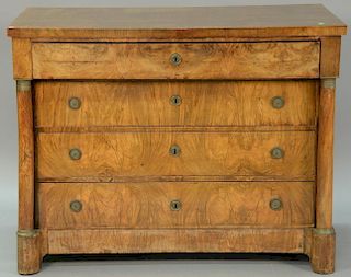 Directoire butler's desk with pull out writing surface over three drawers, 19th century. ht. 38in., wd. 49in.; dp. 25in.