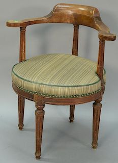 Louis XVI style mahogany corner chair.