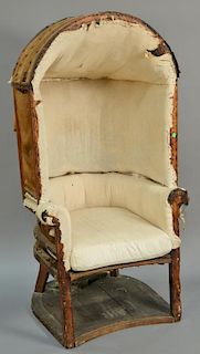 Chippendale style hooded wing chair. ht. 66in., wd. 33in., dp. 26in. Provenance: Collection of Anne Jones Willis and the late