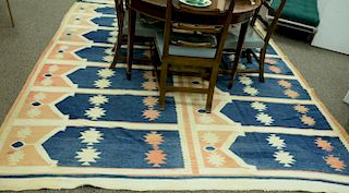 Durrie flatweave carpet (fading and several tears) 8'5" x 11'5".