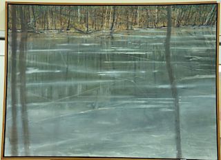 William Ciccariello (b. 1954) oil on canvas "Black Ice Lincoln" signed, titled, and dated on back, 41" x 56".