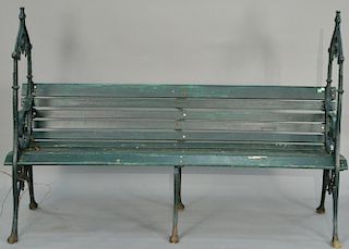 Victorian iron and wood bench. ht. 50in., wd. 73in. Provenance: Collection of Anne Jones Willis and the late John Ralph Willi