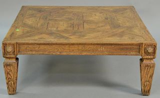 Don Ruseau oak coffee table. ht. 15in., top: 39" x 39"